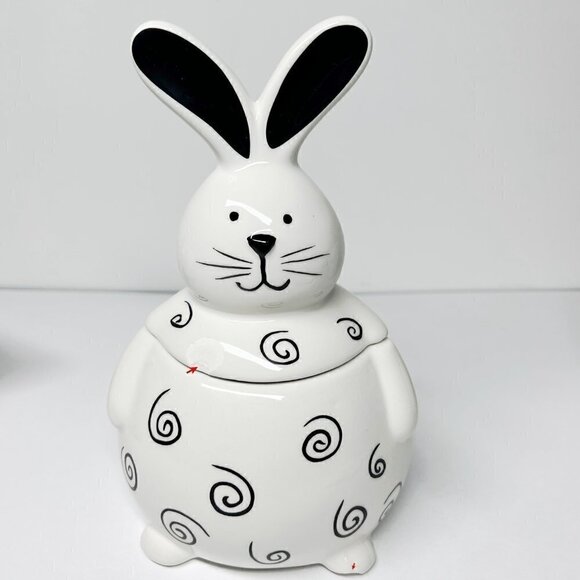 Nordstrom Easter Tea Party Bunny Ceramic Mugs Plate Canister Set NWOT - Picture 4 of 8